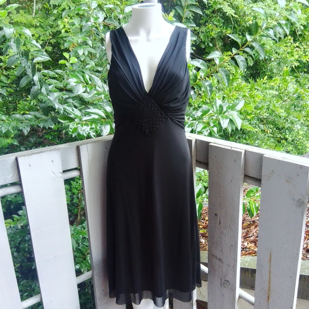Vivienne Tam Empire Waist Babydoll Nylon Mesh Black Dress 2 - Picture 1 of 10